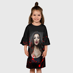 Платье клеш для девочки Вампирша, цвет: 3D-принт — фото 2