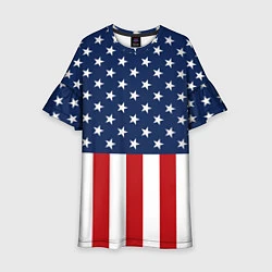 Платье клеш для девочки Флаг США, цвет: 3D-принт
