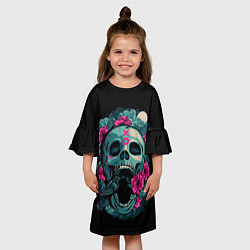 Платье клеш для девочки Dia de Muertos, цвет: 3D-принт — фото 2