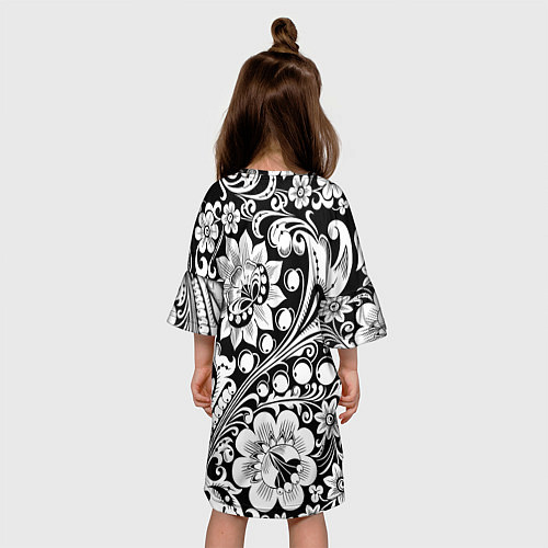 Детское платье Хохлома черно-белая / 3D-принт – фото 4