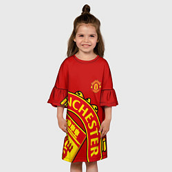 Платье клеш для девочки FC Man United: Red Exclusive, цвет: 3D-принт — фото 2