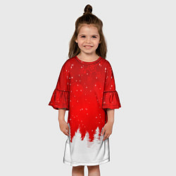Платье клеш для девочки Christmas pattern, цвет: 3D-принт — фото 2