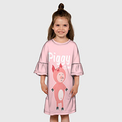 Платье клеш для девочки Piggy Time, цвет: 3D-принт — фото 2