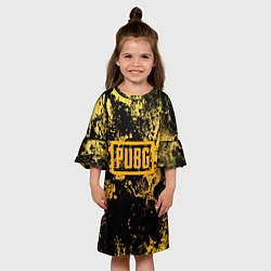 Платье клеш для девочки PUBG: Yellow Marble, цвет: 3D-принт — фото 2