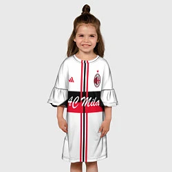 Платье клеш для девочки AC Milan: White Form, цвет: 3D-принт — фото 2