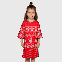 Платье клеш для девочки Новогодняя Лена, цвет: 3D-принт — фото 2