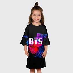Платье клеш для девочки BTS: Colors Explode, цвет: 3D-принт — фото 2