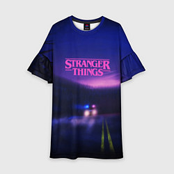 Платье клеш для девочки Stranger Things: Neon Road, цвет: 3D-принт