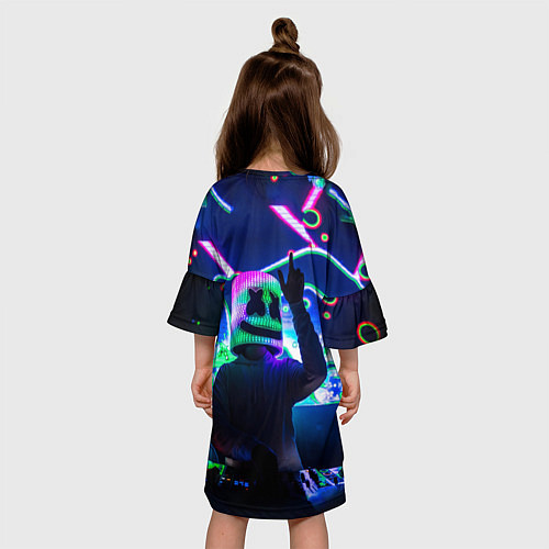 Детское платье Marshmello: Neon DJ / 3D-принт – фото 4