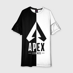 Платье клеш для девочки Apex Legends: Black & White, цвет: 3D-принт