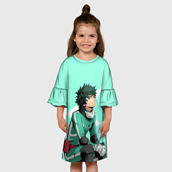 Платье клеш для девочки Мидория Изуку, цвет: 3D-принт — фото 2