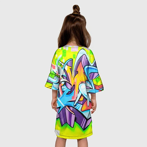 Детское платье Неоновая кислота / 3D-принт – фото 4