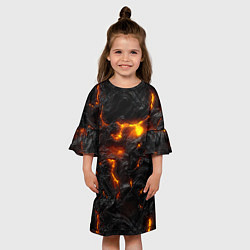 Платье клеш для девочки Кипящая лава, цвет: 3D-принт — фото 2