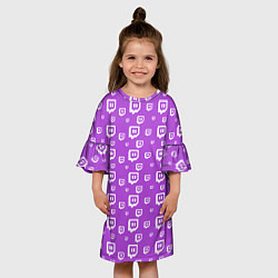 Платье клеш для девочки Twitch: Violet Pattern, цвет: 3D-принт — фото 2