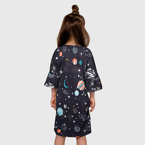 Детское платье Загадочный космос / 3D-принт – фото 4
