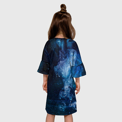 Детское платье Синий космос / 3D-принт – фото 4