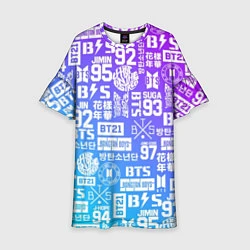 Платье клеш для девочки BTS Logos, цвет: 3D-принт