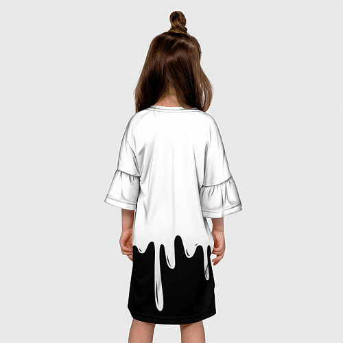 Детское платье MELLO BLACK x WHITE / 3D-принт – фото 4