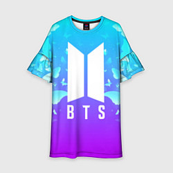 Платье клеш для девочки BTS: Violet Butterflies, цвет: 3D-принт