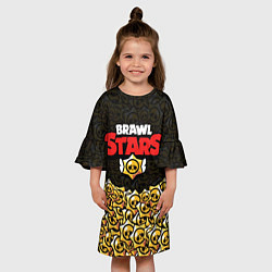 Платье клеш для девочки Brawl Stars: Black Style, цвет: 3D-принт — фото 2