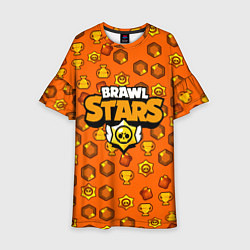 Платье клеш для девочки Brawl Stars: Orange Team, цвет: 3D-принт