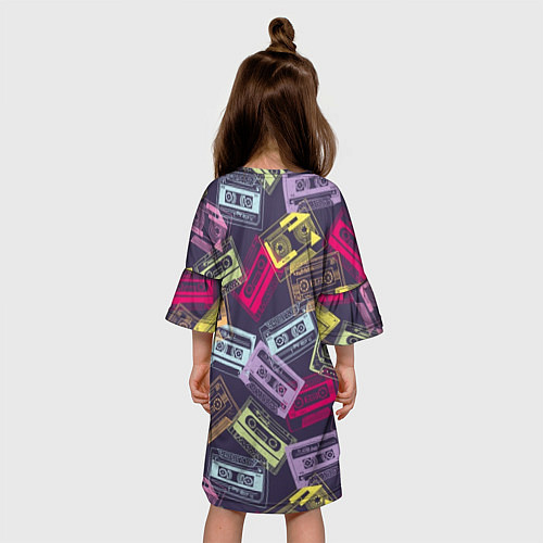 Детское платье Разноцветные ретро кассеты / 3D-принт – фото 4