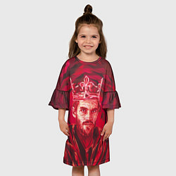Платье клеш для девочки Король Ютуб, цвет: 3D-принт — фото 2