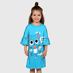 Платье клеш для девочки Fairy Tail: Happy, цвет: 3D-принт — фото 2