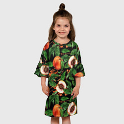 Платье клеш для девочки Персики, цвет: 3D-принт — фото 2