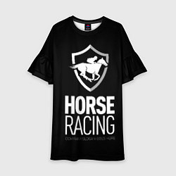 Платье клеш для девочки Horse racing, цвет: 3D-принт