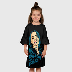 Платье клеш для девочки Billie Eilish, цвет: 3D-принт — фото 2