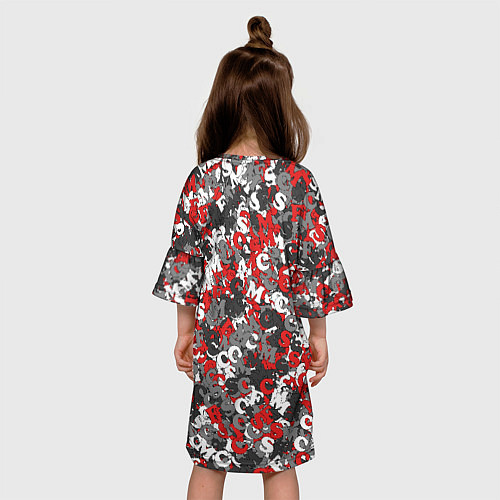 Детское платье Камуфляж с буквами F C S M / 3D-принт – фото 4