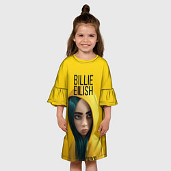 Платье клеш для девочки BILLIE EILISH: Yellow Girl, цвет: 3D-принт — фото 2