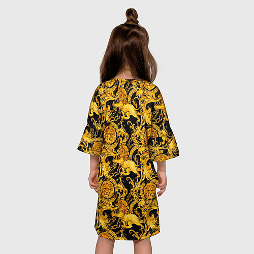 Детское платье Львы золотые узоры / 3D-принт – фото 4