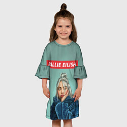 Платье клеш для девочки Billie Eilish, цвет: 3D-принт — фото 2