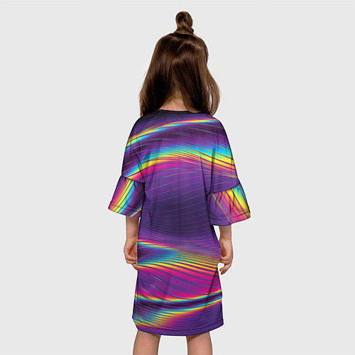 Детское платье Разноцветные волнообразные / 3D-принт – фото 4