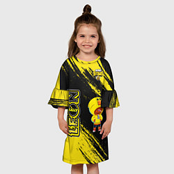 Платье клеш для девочки Brawl Stars leon sally, цвет: 3D-принт — фото 2