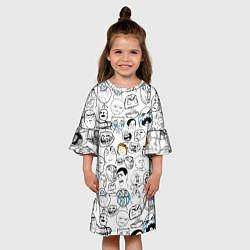 Платье клеш для девочки МЕМЫ, цвет: 3D-принт — фото 2
