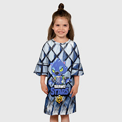 Платье клеш для девочки BRAWL STARS LEON ОБОРОТЕНЬ, цвет: 3D-принт — фото 2