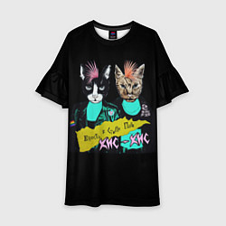 Платье клеш для девочки Кис-Кис, цвет: 3D-принт