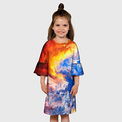 Платье клеш для девочки Краски, цвет: 3D-принт — фото 2