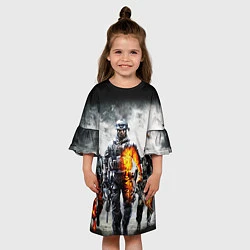 Платье клеш для девочки Battlefield, цвет: 3D-принт — фото 2