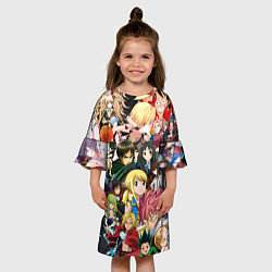 Платье клеш для девочки Аниме коллаж, цвет: 3D-принт — фото 2
