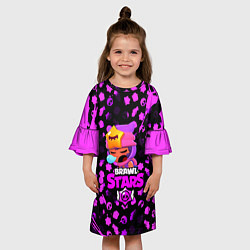 Платье клеш для девочки BRAWL STARS SANDY, цвет: 3D-принт — фото 2