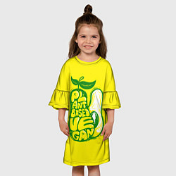 Платье клеш для девочки Веган Авокадо, цвет: 3D-принт — фото 2