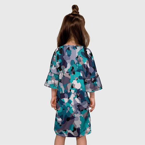 Детское платье Камуфляж: ледяной / 3D-принт – фото 4