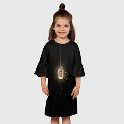 Платье клеш для девочки Банка со светлячками, цвет: 3D-принт — фото 2