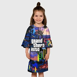 Платье клеш для девочки GTA, цвет: 3D-принт — фото 2