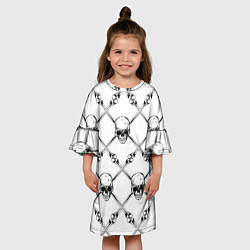 Платье клеш для девочки Череп и кости, цвет: 3D-принт — фото 2