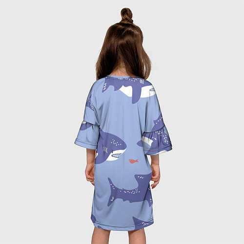 Детское платье Акулий косяк / 3D-принт – фото 4